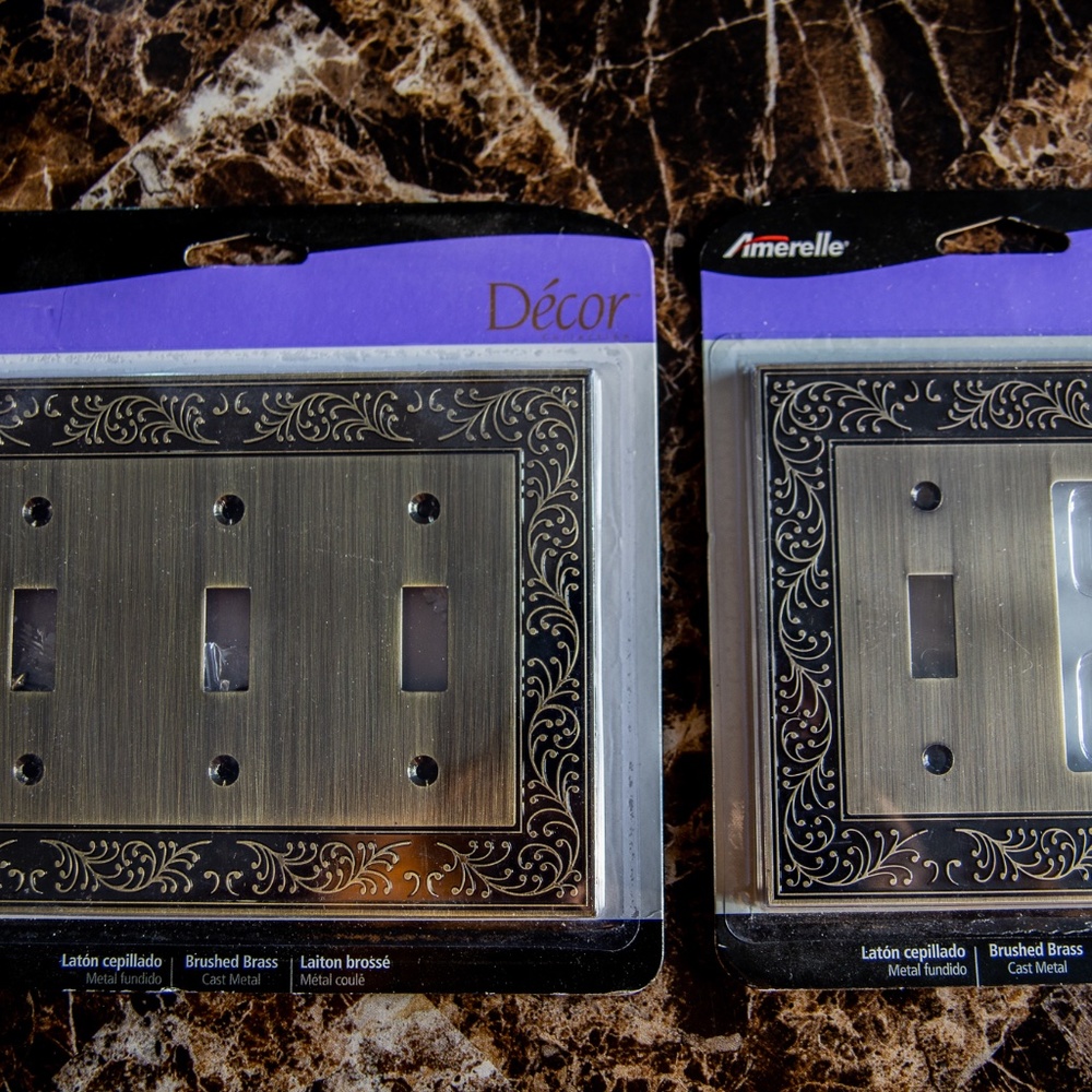 English Garden Cast Wall Plate | Brushed Brass | PACK